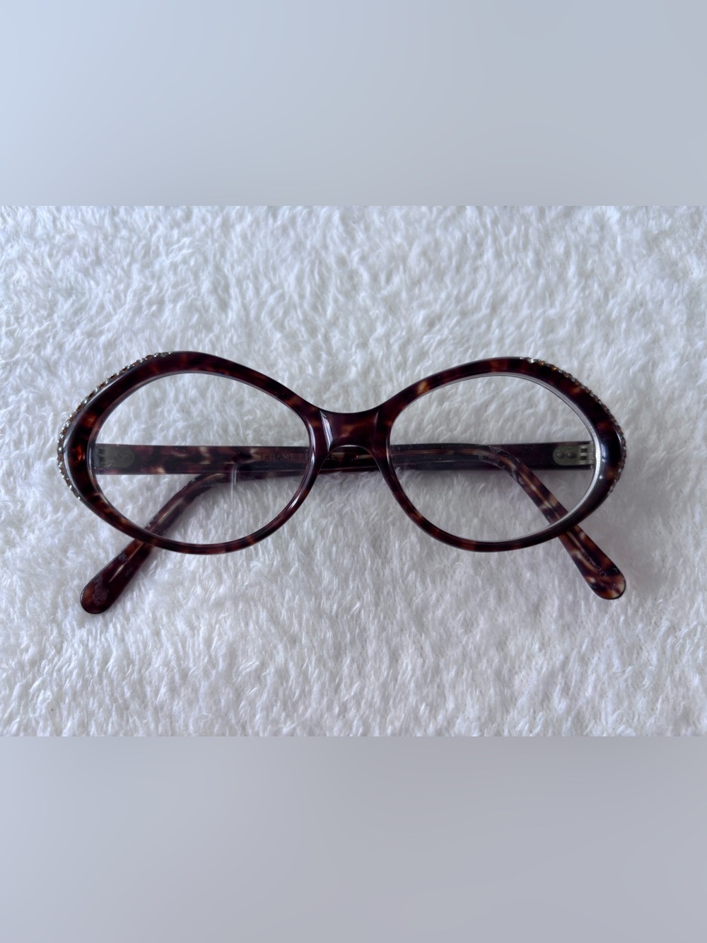 Original SWANK Tortoiseshell Oval Frame Glasses - Dark Brown Mix